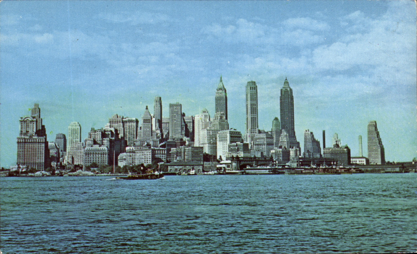 CPSM The Sky Scraping Towers Of Manhattan's Financial District Make an Impressive Picture When Seen From