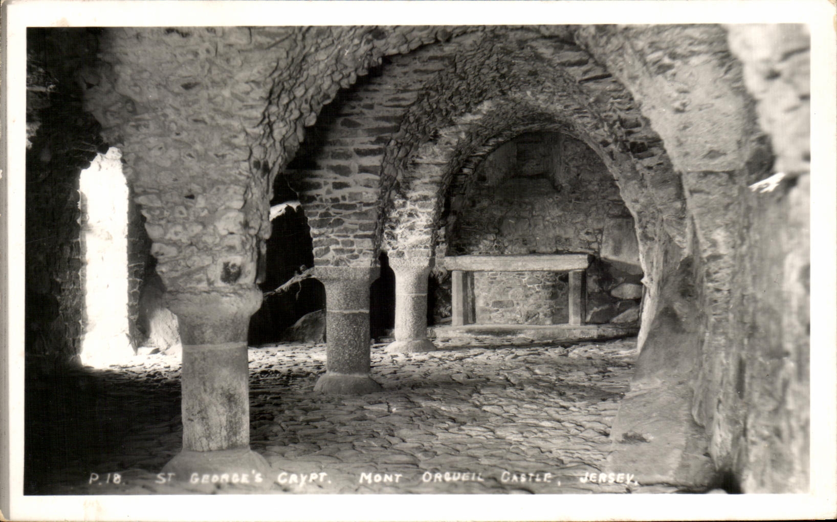 CPA St George's Crypt Mont Orgueil Castle Jersey