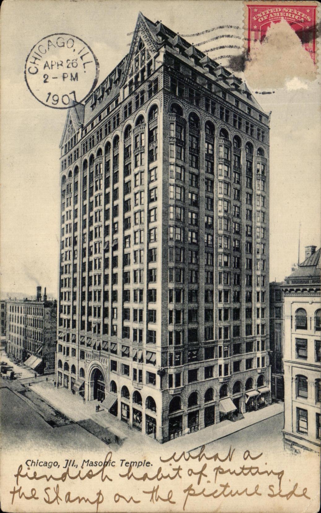 CPA Chicago Masonic Temple Temple masonique Franc macon