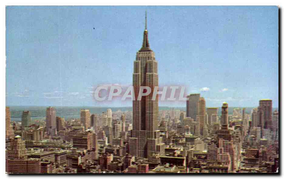 CPSM Uptown Skyline Showing empire State Bldg And New York City