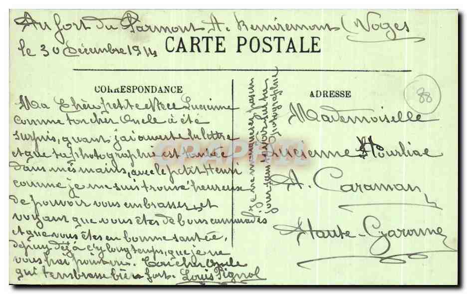 CPA Remiremont Vue Echappee sur la Ville — Rückseite