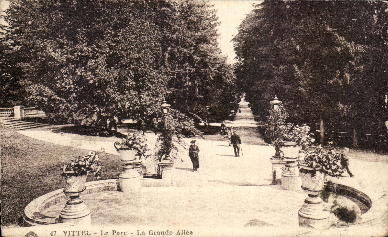 CPA Vittel Le Parc La Grande Allee
