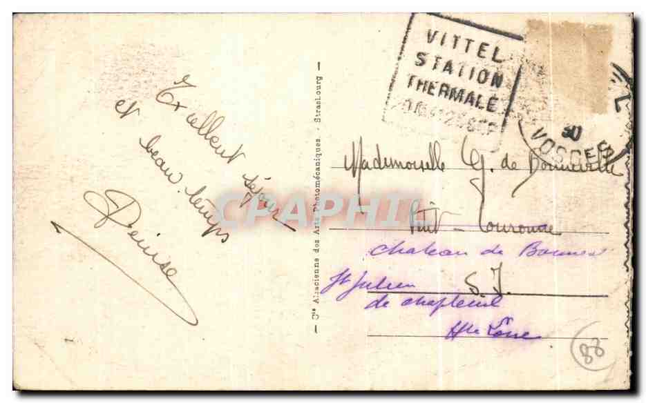 CPA Vittel Le Parc La Grande Allee — Rückseite