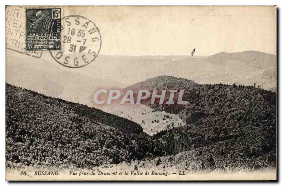 Bussang - Vue prise du Drumont et la Vallée de Bussang — LL.