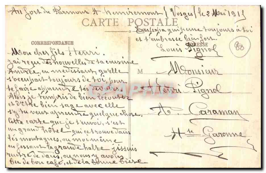 CPA Le Grand Hotel de la Feuillee Dorothee Vu de I'Ouest — Rückseite