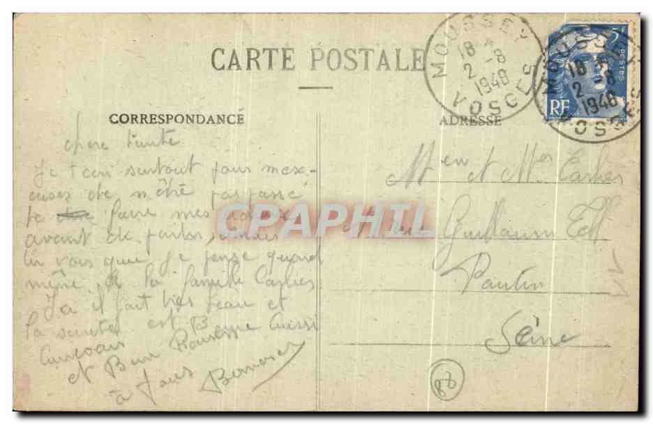 CPA Les Vosges Vue Sur I'Alsace prise du Sommet du Donon — Verso