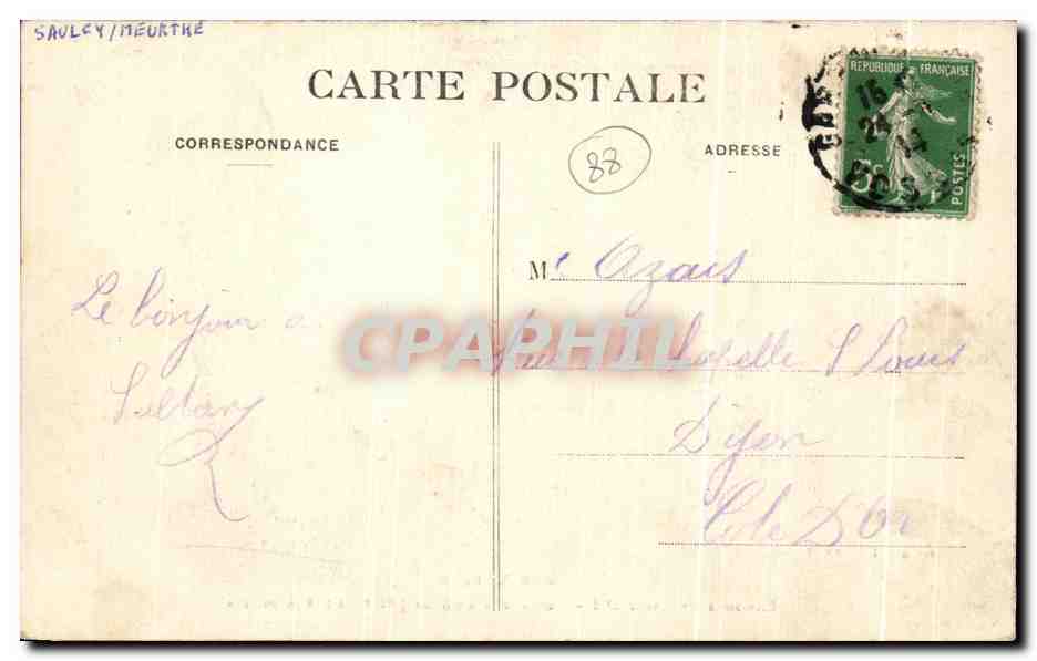 CPA Les Vosges Saint Die Roche des Cailloux — Rückseite