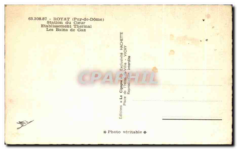 CPA Royat Station du Coeur Etablissement Thermal Les Bains de Gaz — Reverso