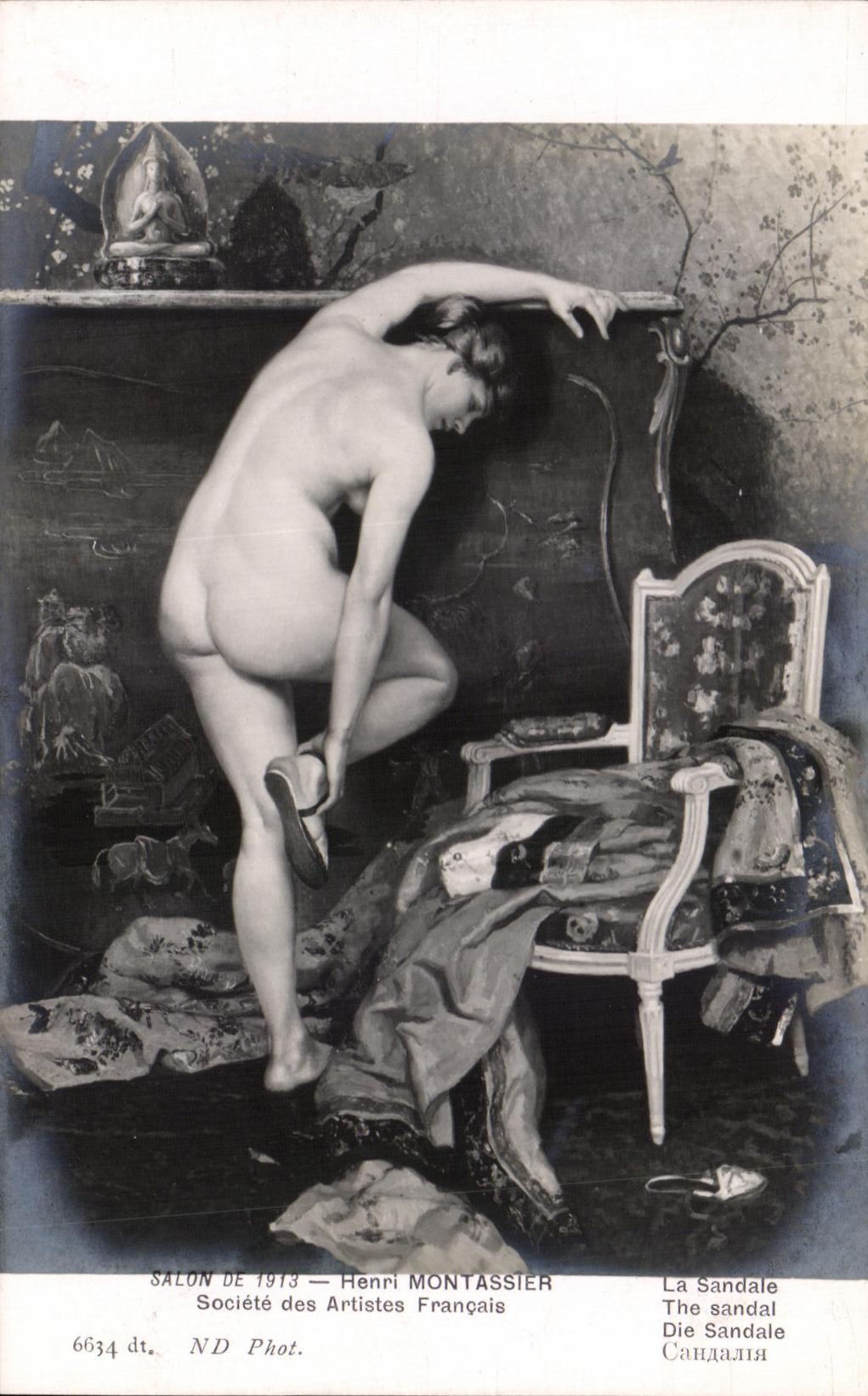 CPA Salon de Henri Montassier La Sandale Societe des Artistes Francais Femme nue erotique