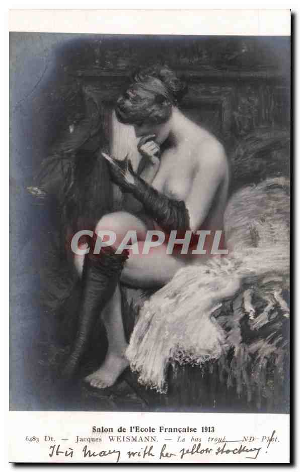 CPA Salon de L'Ecole Francaise Jacques Weismann Le Bas Troue Femme nue erotique