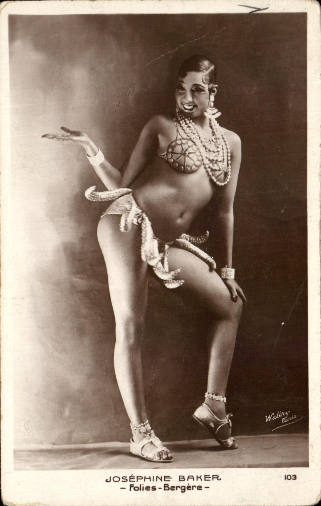 CPA Fantaisie Josephine Baker Folies Bergere 
