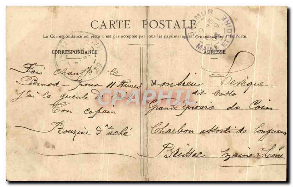 CPA Fantaisie Clown Cirque Souvenir  — Rückseite