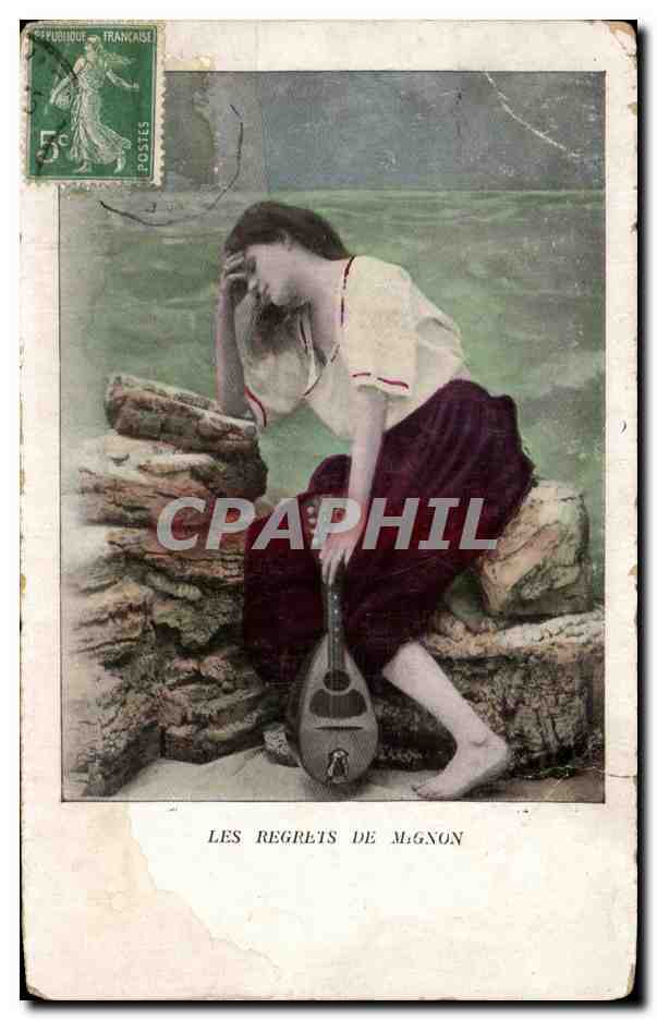 CPA Fantaisie Femme Les regrets de mignon 