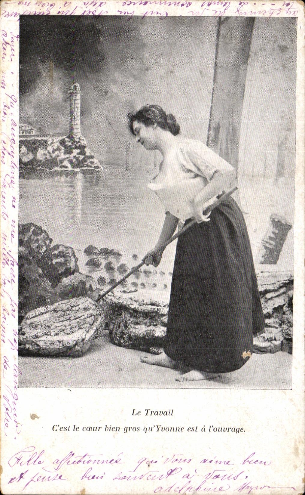 CPA Fantaisie Femme Le travail 