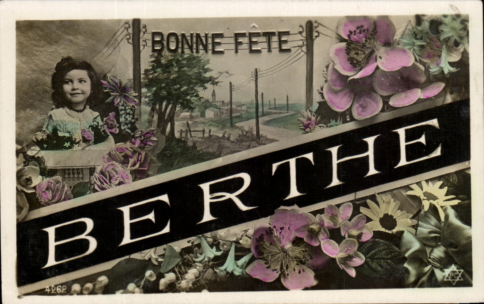 CPA Fantaisie Enfant Bonne fete Berthe 