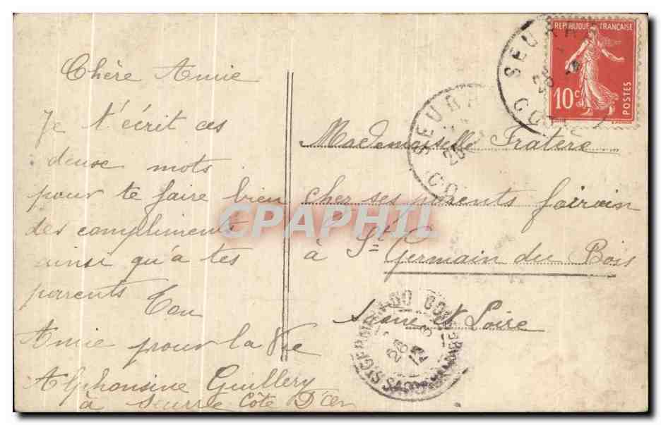 CPA Fantaisie Femme Un baiser  — Rückseite