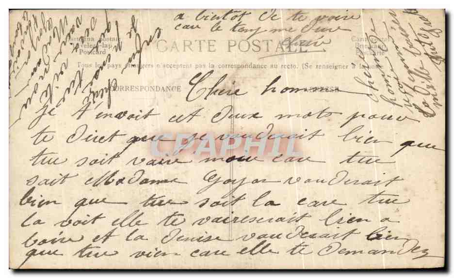 CPA Fantaisie Femme Champagne  — Verso