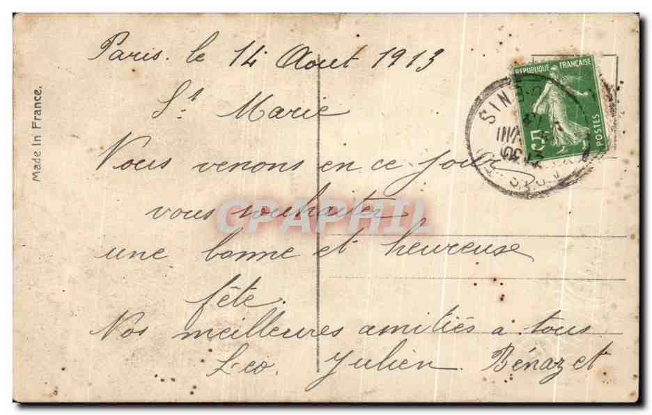 CPA Fantaisie Femme Ste Marie — Rückseite