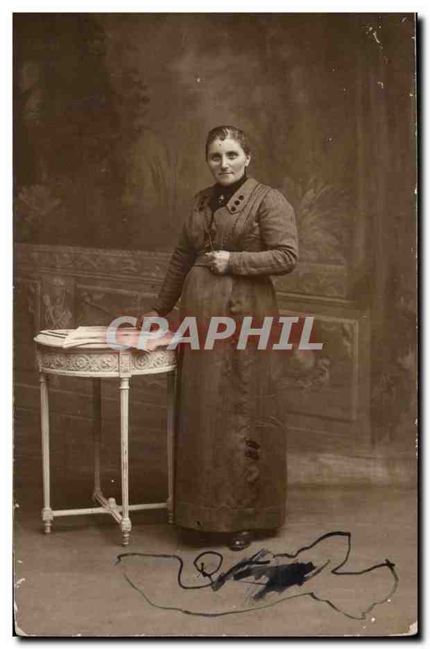 CARTE PHOTO Femme Foklore Costume