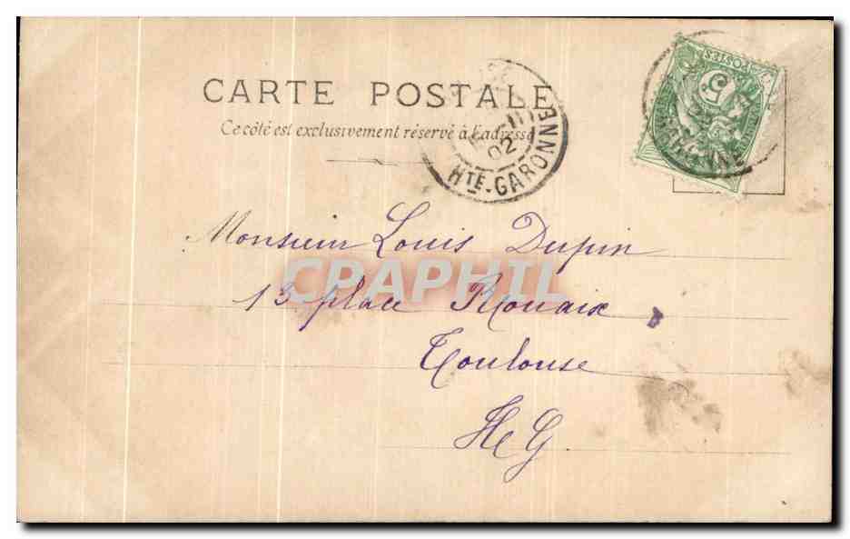 CPA Fantaisie Femme Arc Walery — Rückseite