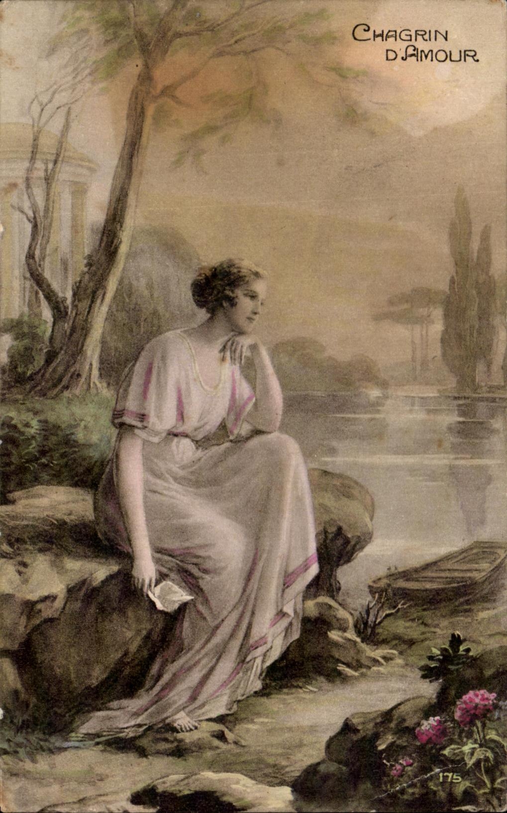 CPA Fantaisie Femme Chagrin d'amour 