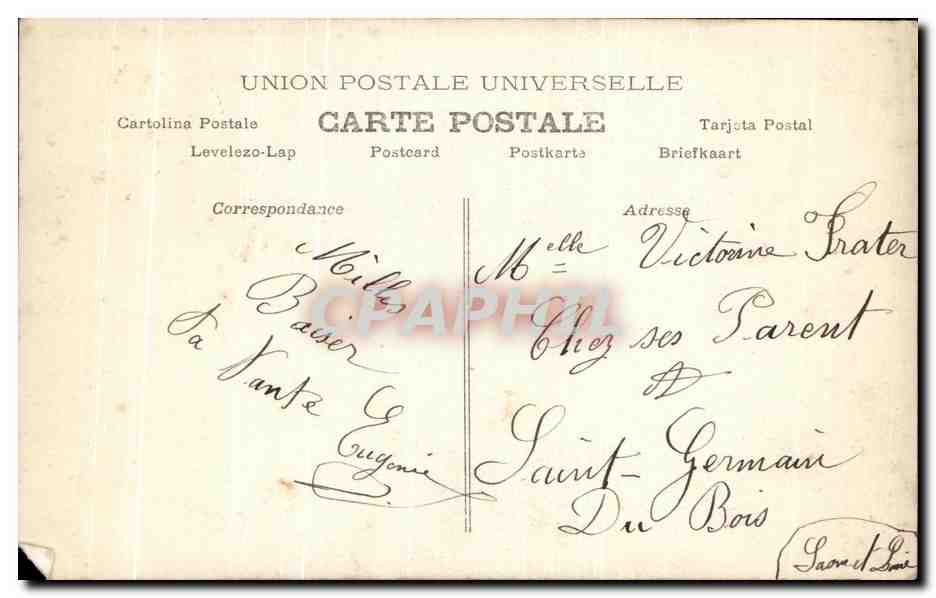 CPA Fantaisie Femme St Victorine  — Verso