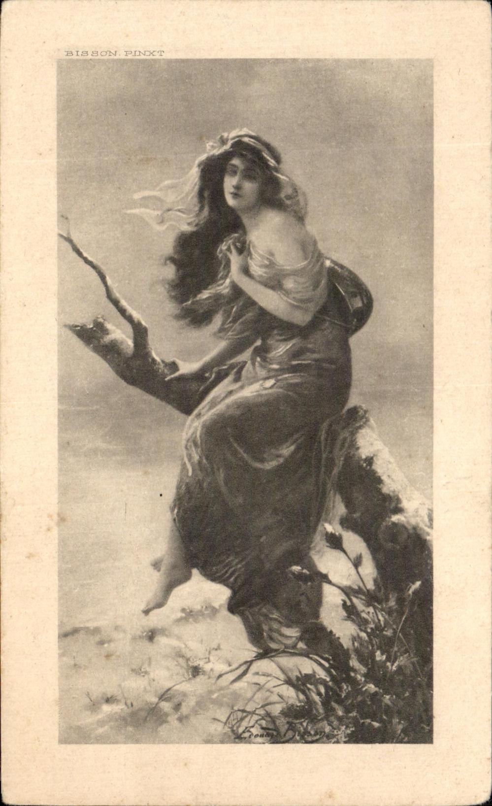 CPA Fantaisie Femme Bisson