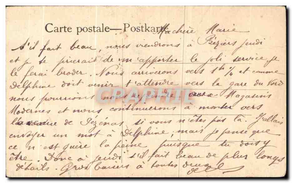CPA Fantaisie Femme Bisson — Verso