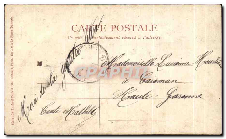 CPA Fantaisie Femme La colombe — Back