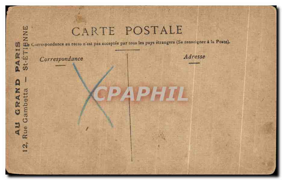 CPA Fantaisie Femme Brives Theatre — Achterkant