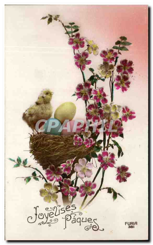 CPA Fantaisie Paques Poussin 