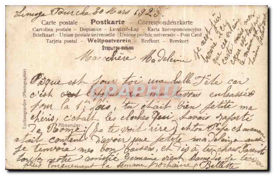 CPA Fantaisie Enfants Paques Oeuf — Rückseite
