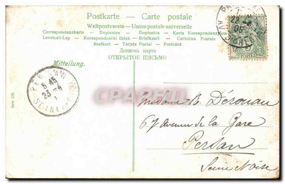 CPA Fantaisie Enfants Lapins Lievre  — Rückseite