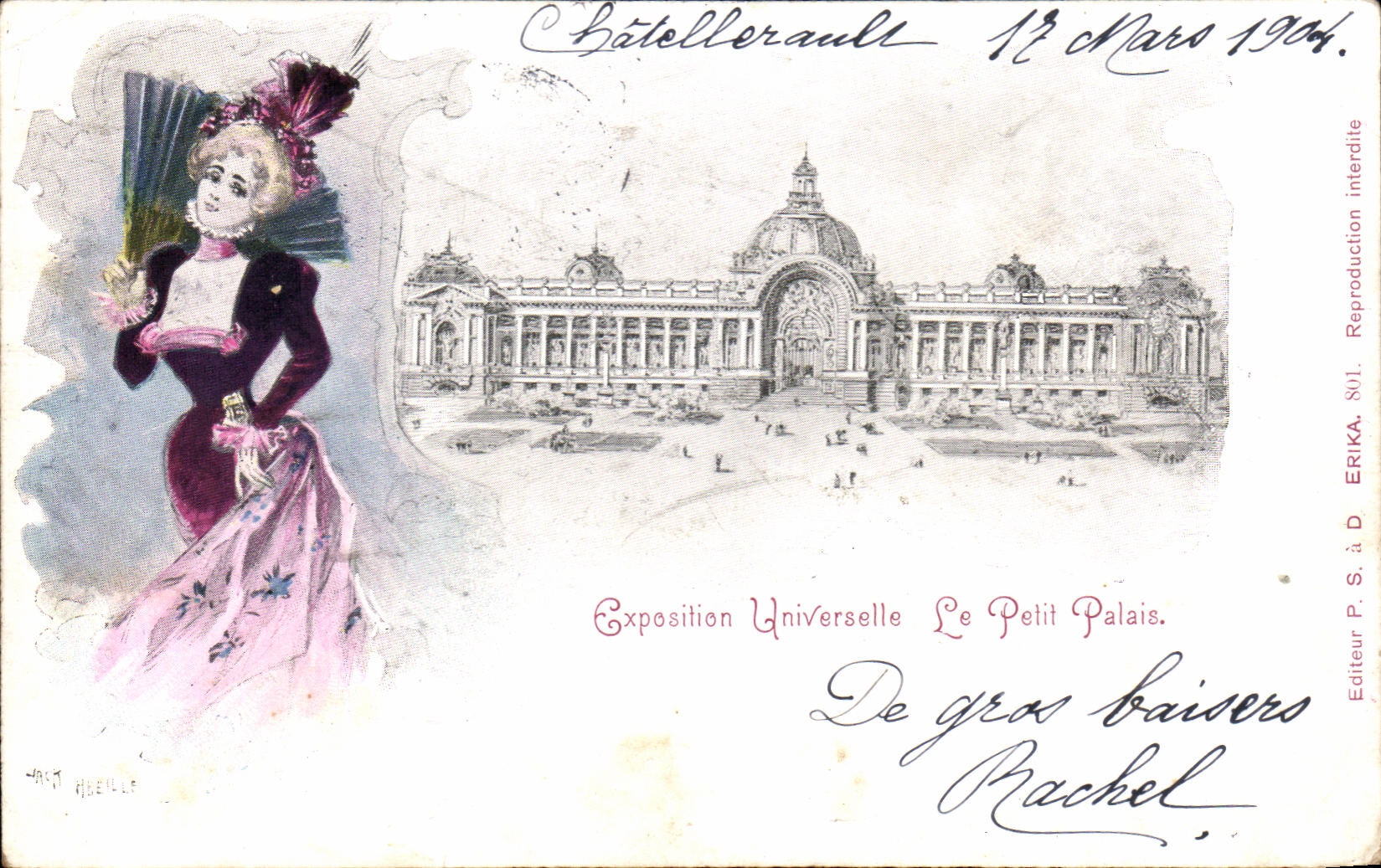 CPA Paris Exposition universelle Le petit Palais Jack Abeille Eventail