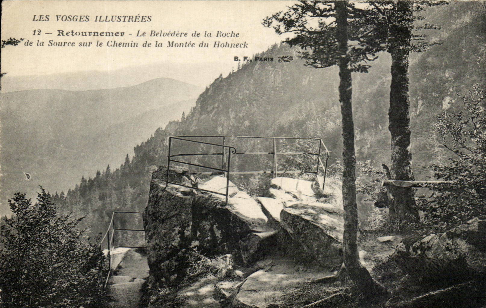 Retournemer - Le Belvédère de la Roche sur le Chemin de la Montée du Hohneck — LES VOSGES ILLUSTRÉES, n°12, B. F. PARIS