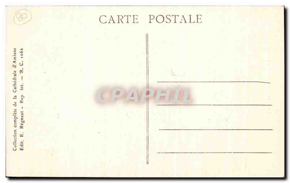 Cathédrale d'Amiens — Contreforts et arcs boutants - Nef — Édition Régnaud — Rückseite