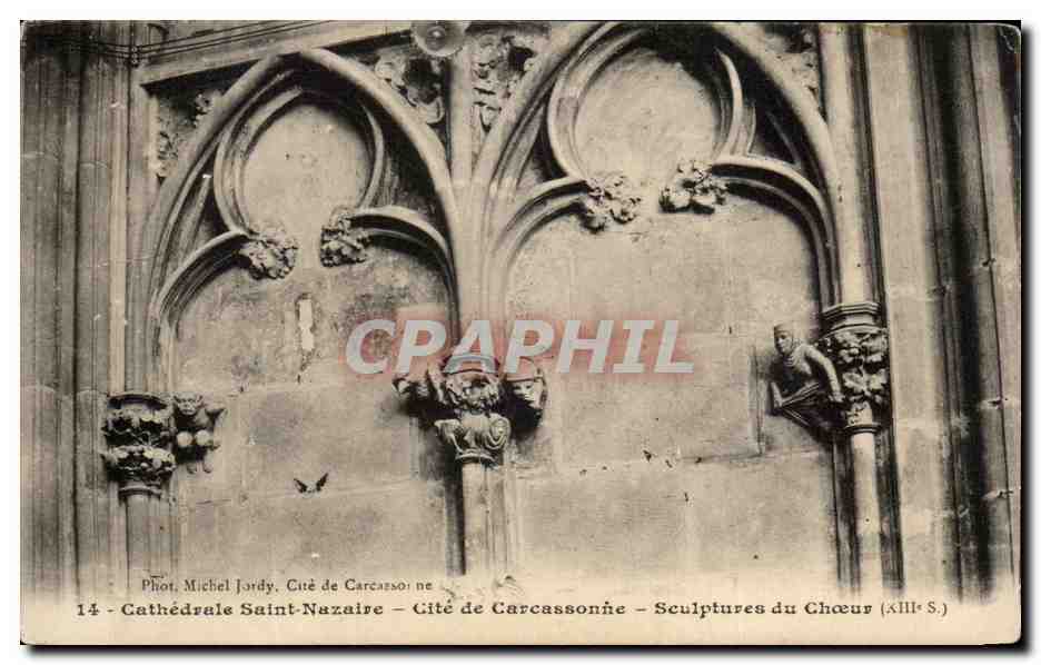 CPA Carcassonne Saint Nazaire Cite de Carcassonne Sculptures du Choeur