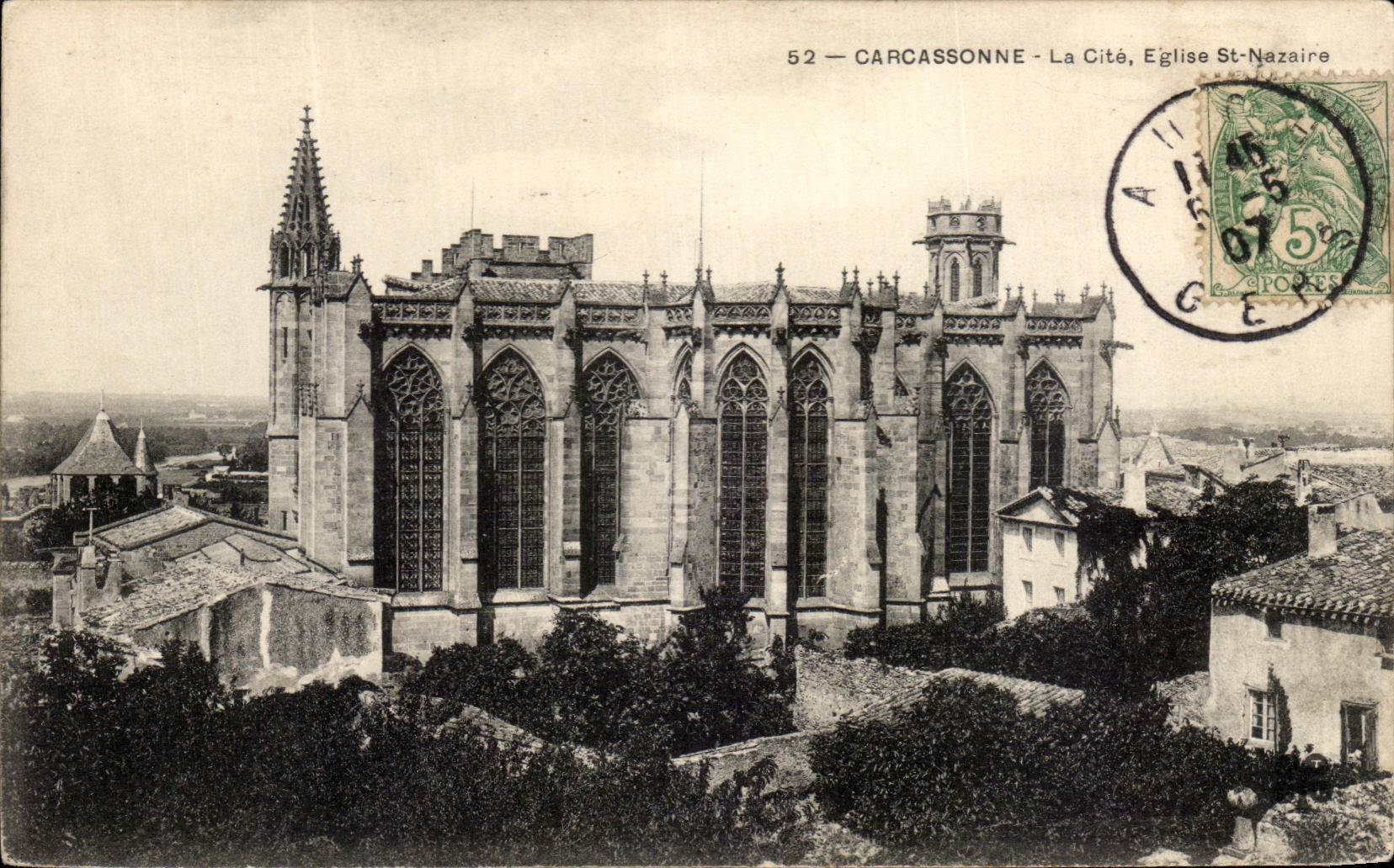 CPA Carcassonne La Cite Eglise St Nazaire