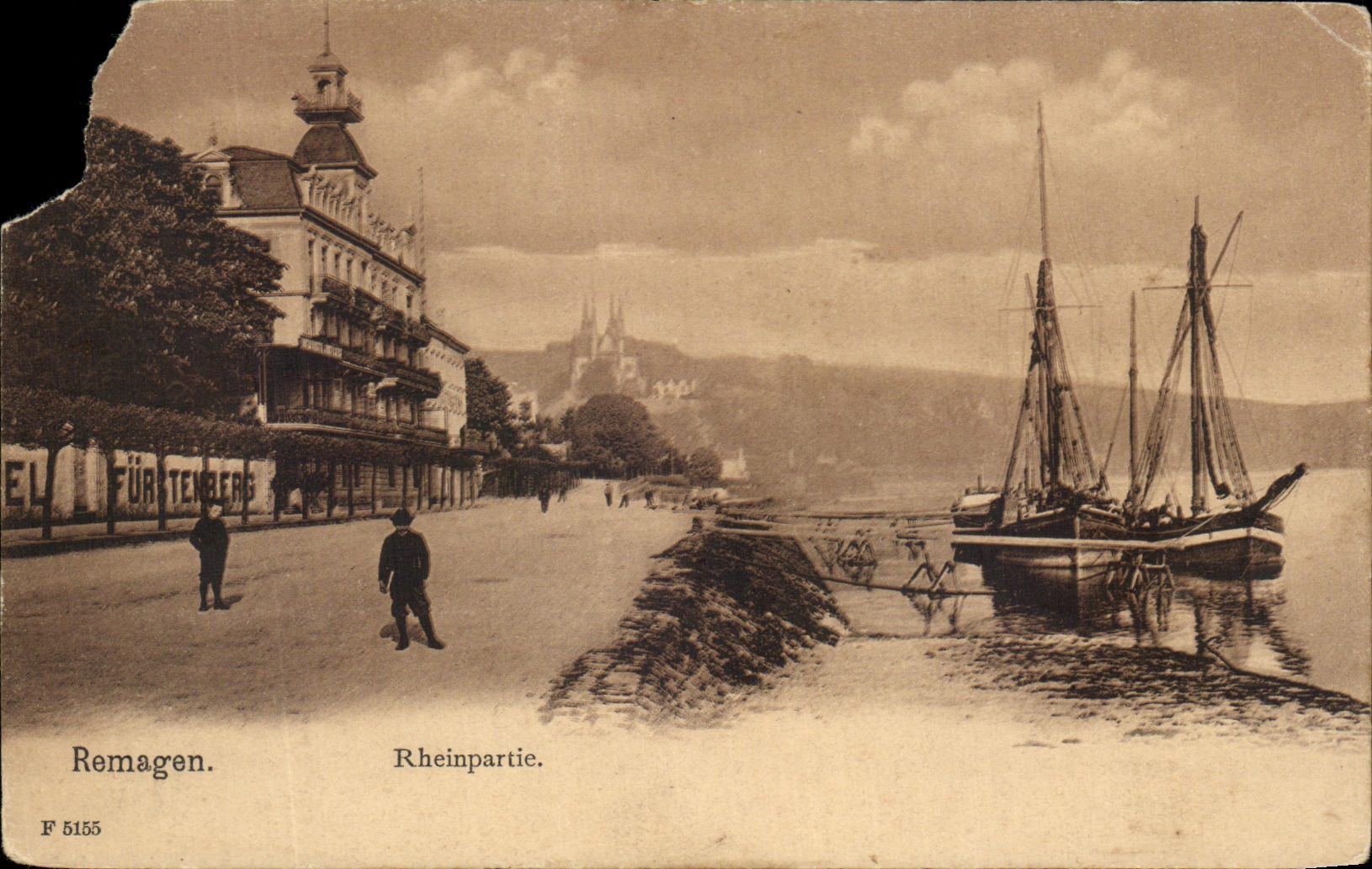 CPA Remagen Rheinpartie Bateau