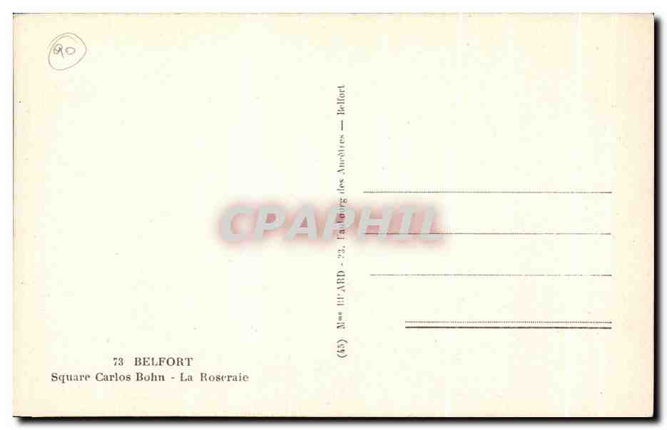 CPA Belfort Square Carlos Bohn La Roseraie — Verso