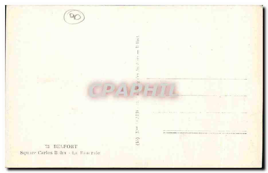 CPA Belfort Square Carlos Bohn La Roseraie — Verso