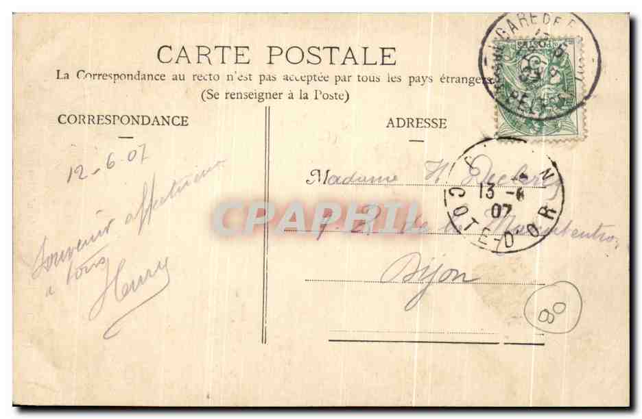 CPA Belfort Monument Quand Meme Oeuvre de Mercie — Verso