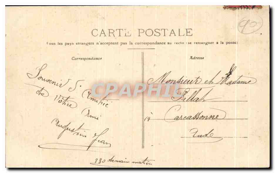 CPA Belfort Le Lion Oeuvre de Bartholdi — Verso