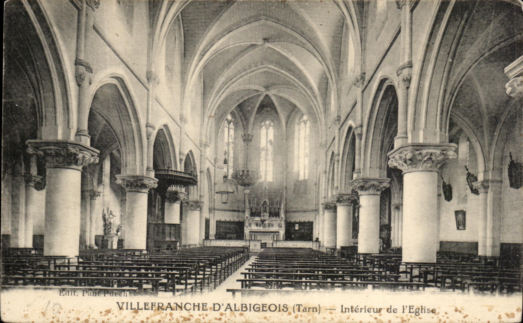 CPA Villefranche D'Albigelois (Tarn) Interieur de L'Eglise