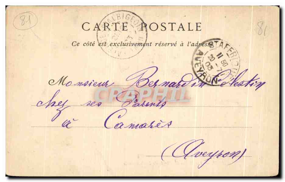 CPA Albi Les Stalles du Chaeur de la Cathedrale — Rückseite