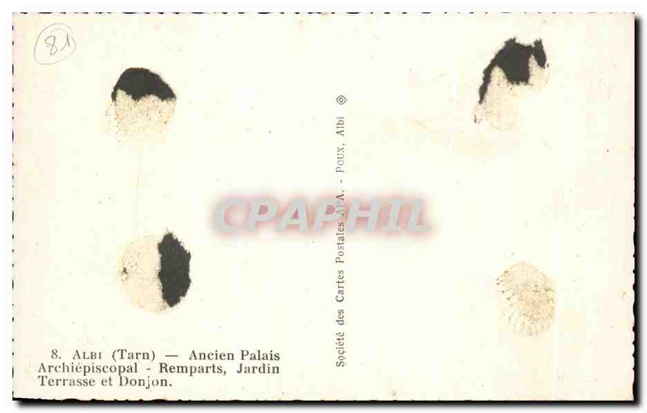 Albi - Ancien Palais Archiépiscopal, Remparts, Jardin Terrasse et Donjon — Société des Cartes Postales APA, Albi — Reverso