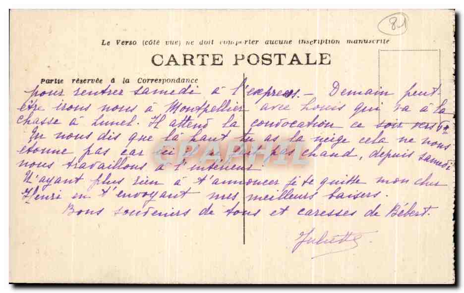 CPA Castres (Tarn) Patoisse de la Plate Chapelle St-Joseph et Bonne Mort — Rückseite