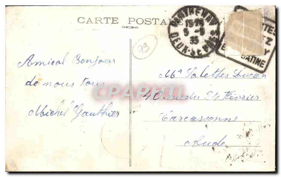 CPA Parthenay Tour et Pont Saint Jacques — Rückseite