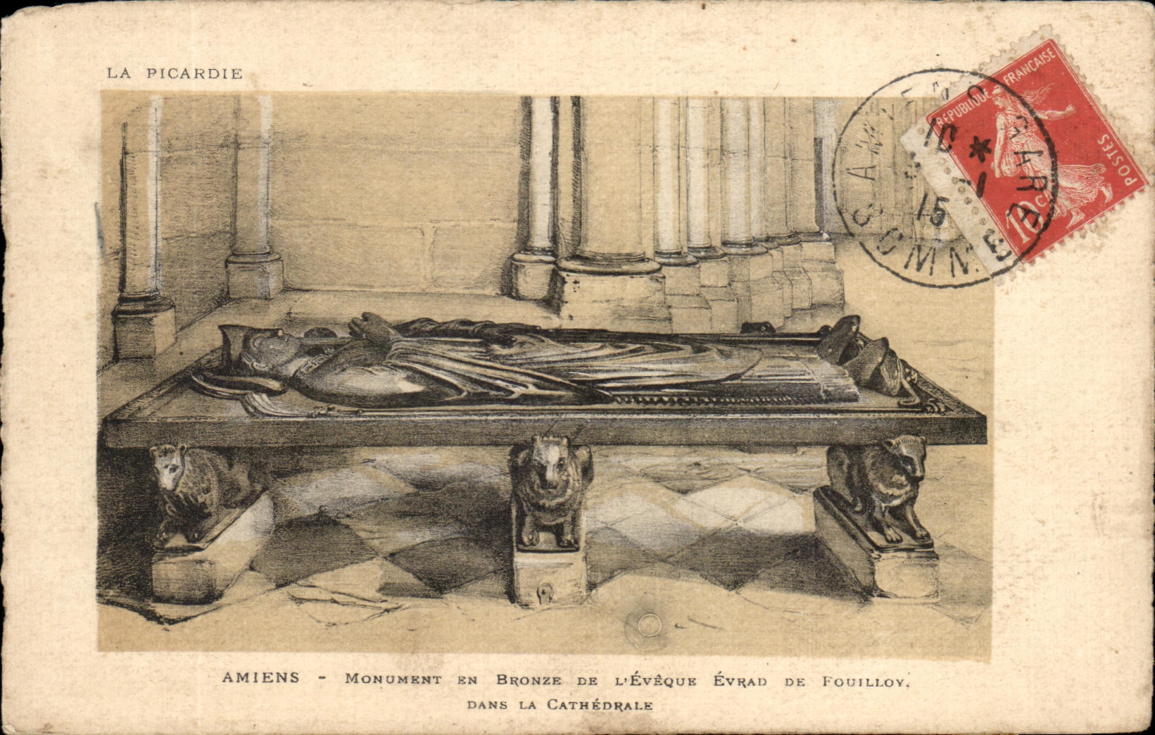 CPA Amiens Monument En Bronze De LEveque Evrad De Fouilloy Dans La Cathedrale