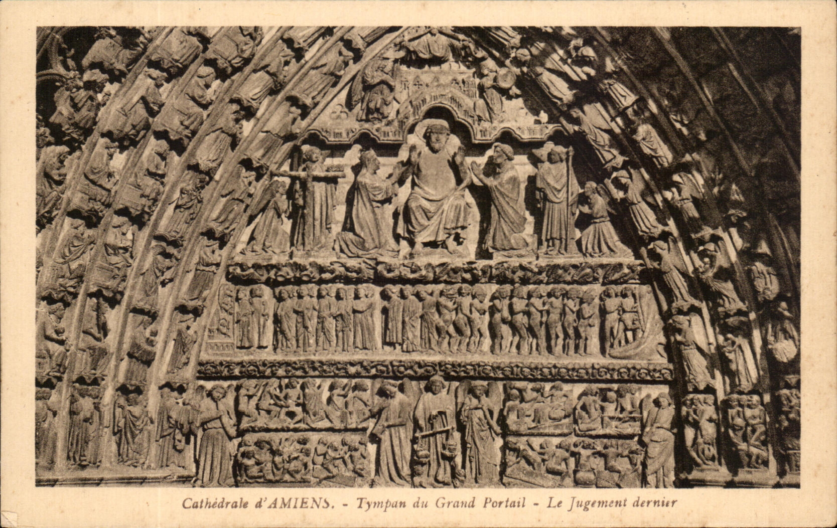 Cathédrale d'AMIENS - Tympan du Grand Portail - Le Jugement dernier